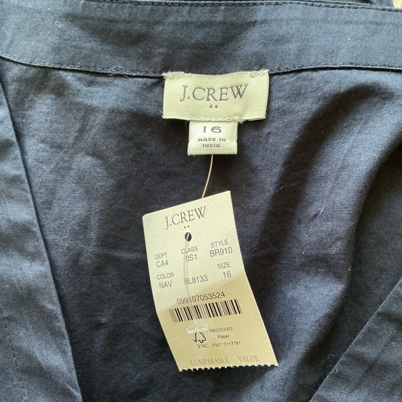 NWT J Crew Faux Wrap Sleeveless Mini Dress Navy - Picture 3 of 5